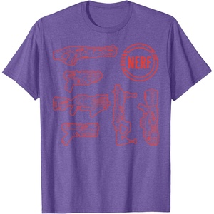 Nerf Blasters Retro Schematic Textbook Outlines T-Shirt(Purple Heather)