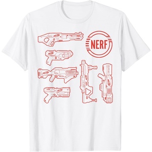 Nerf Blasters Retro Schematic Textbook Outlines T-Shirt(White)