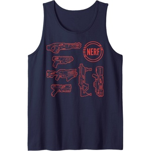 Nerf Blasters Retro Schematic Textbook Outlines Tank Top(Navy Blue)