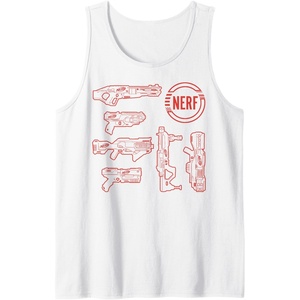 Nerf Blasters Retro Schematic Textbook Outlines Tank Top(White)