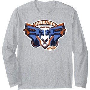 Nerf Blasters Unbeaten Logo Long Sleeve T-Shirt(Heather Grey)