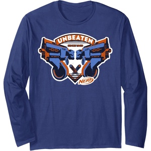 Nerf Blasters Unbeaten Logo Long Sleeve T-Shirt(Navy Blue)