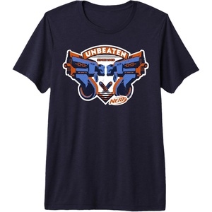 Nerf Blasters Unbeaten Logo Premium Tri-blend T-Shirt(Navy Blue)