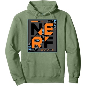 Nerf Camouflage Glitch Poster Pullover Hoodie(Sage Green)