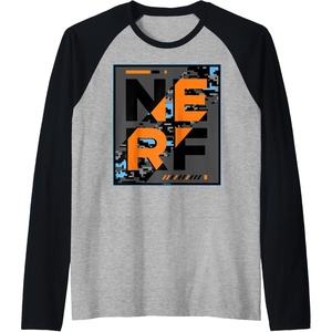 Nerf Camouflage Glitch Poster Raglan Baseball Tee(Black/Athletic Heather)