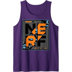 Nerf Camouflage Glitch Poster Tank Top(Purple)