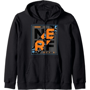Nerf Camouflage Glitch Poster Zip Hoodie(Black)