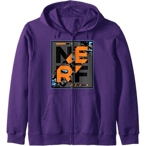 Nerf Camouflage Glitch Poster Zip Hoodie(Purple)