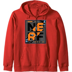 Nerf Camouflage Glitch Poster Zip Hoodie(Red)