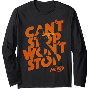 Nerf Can’t Stop Won’t Stop Silhouette Long Sleeve T-Shirt(Black)