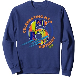 Nerf Celebrating My 6th Birthday Sweatshirt(Navy Blue)
