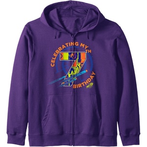 Nerf Celebrating My 7th Birthday Zip Hoodie(Purple)