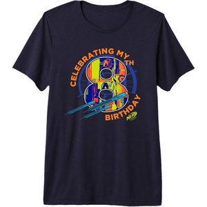 Nerf Celebrating My 8th Birthday Premium Tri-blend T-Shirt(Navy Blue)