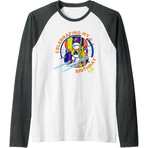 Nerf Celebrating My 8th Birthday Raglan Baseball Tee(Dark Heather Grey/White)