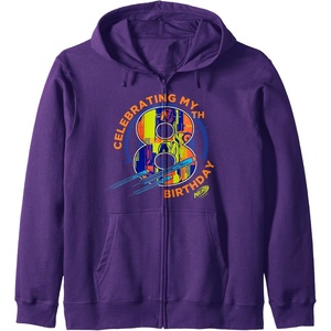 Nerf Celebrating My 8th Birthday Zip Hoodie(Purple)