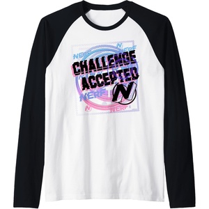 Nerf Challenge Accepted Raglan Baseball Tee(Black/White)