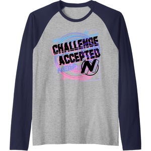 Nerf Challenge Accepted Raglan Baseball Tee(Navy Blue/Athletic Heather)