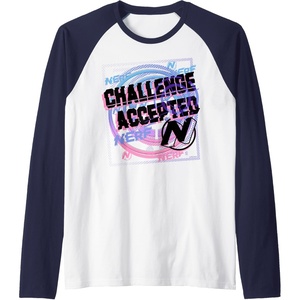 Nerf Challenge Accepted Raglan Baseball Tee(Navy Blue/White)
