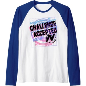 Nerf Challenge Accepted Raglan Baseball Tee(Royal Blue/White)