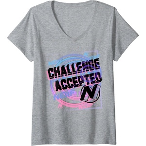 Nerf Challenge Accepted V-Neck T-Shirt(Heather Grey)