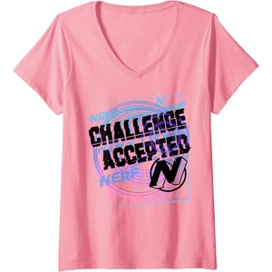 Nerf Challenge Accepted V-Neck T-Shirt(Pink)