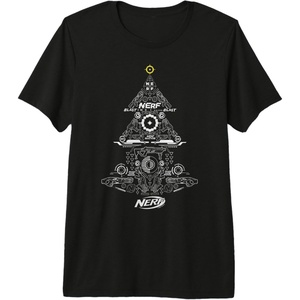 Nerf Christmas Tree Toy Icons Collage Premium T-Shirt(Black)