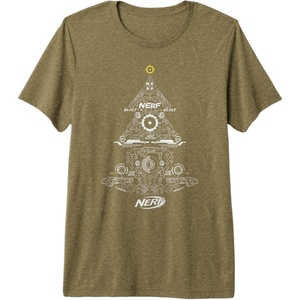 Nerf Christmas Tree Toy Icons Collage Premium T-Shirt(Olive Green)
