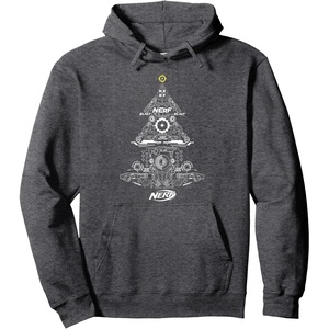 Nerf Christmas Tree Toy Icons Collage Pullover Hoodie(Dark Heather Grey)