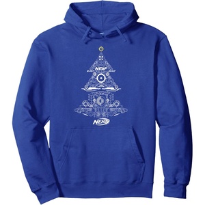 Nerf Christmas Tree Toy Icons Collage Pullover Hoodie(Royal Blue)