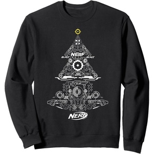 Nerf Christmas Tree Toy Icons Collage Sweatshirt(Black)
