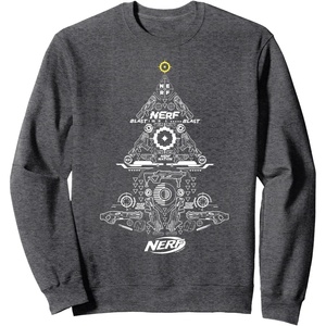 Nerf Christmas Tree Toy Icons Collage Sweatshirt(Dark Heather Grey)