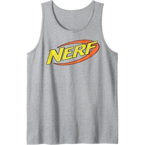 Nerf Classic Distressed Retro Color Logo Tank Top(Heather Grey)