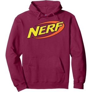 Nerf Classic Retro Color Logo Pullover Hoodie(Burgundy)