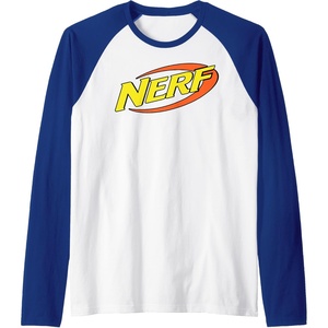 Nerf Classic Retro Color Logo Raglan Baseball Tee(Royal Blue/White)