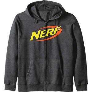 Nerf Classic Retro Color Logo Zip Hoodie(Dark Heather Grey)