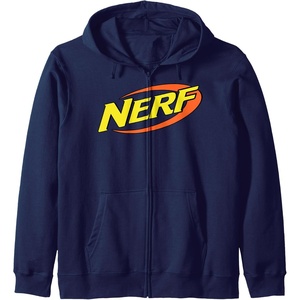Nerf Classic Retro Color Logo Zip Hoodie(Navy Blue)