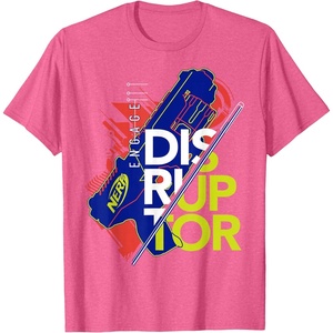 Nerf Engage Disruptor Retro Vintage Text Stack T-Shirt(Pink Heather)