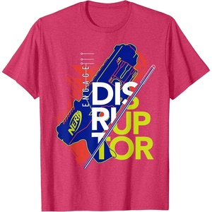 Nerf Engage Disruptor Retro Vintage Text Stack T-Shirt(Red Heather)