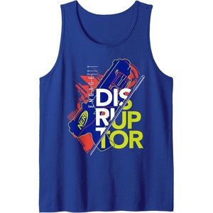 Nerf Engage Disruptor Retro Vintage Text Stack Tank Top(Royal Blue)