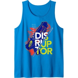 Nerf Engage Disruptor Retro Vintage Text Stack Tank Top(Sapphire Blue)