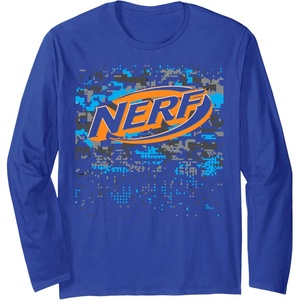 Nerf Glitch Camouflage Logo Long Sleeve T-Shirt(Royal Blue)