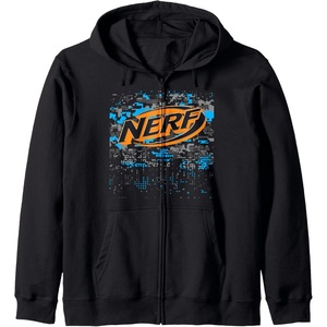 Nerf Glitch Camouflage Logo Zip Hoodie(Black)