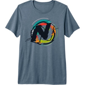 Nerf Glitch Color Graphic Logo Premium Tri-blend T-Shirt(Slate Grey)