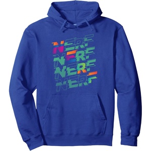 Nerf Glitch Color Logo Stack Pullover Hoodie(Royal Blue)