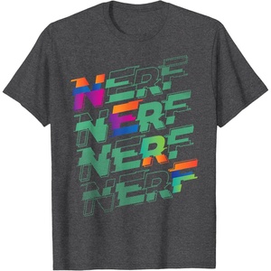 Nerf Glitch Color Logo Stack T-Shirt(Dark Heather Grey)