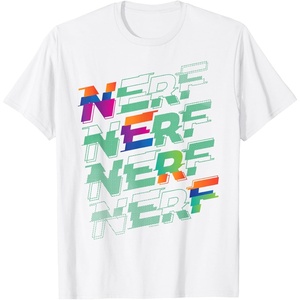 Nerf Glitch Color Logo Stack T-Shirt(White)