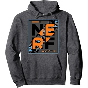 Nerf Glitch Poster Pullover Hoodie(Dark Heather Grey)