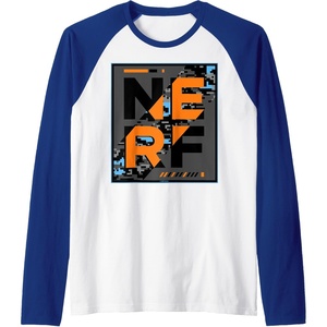 Nerf Glitch Poster Raglan Baseball Tee(Royal Blue/White)