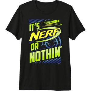 Nerf It’s Nerf Or Nothin’ Retro Bold Logo Premium Tri-blend T-Shirt(Black)