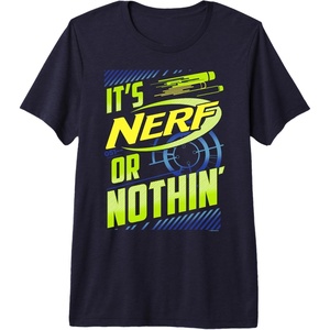 Nerf It’s Nerf Or Nothin’ Retro Bold Logo Premium Tri-blend T-Shirt(Navy Blue)
